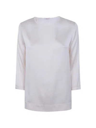 Rosso Puro 3/4 Sleeve Silk Blouse In Pink