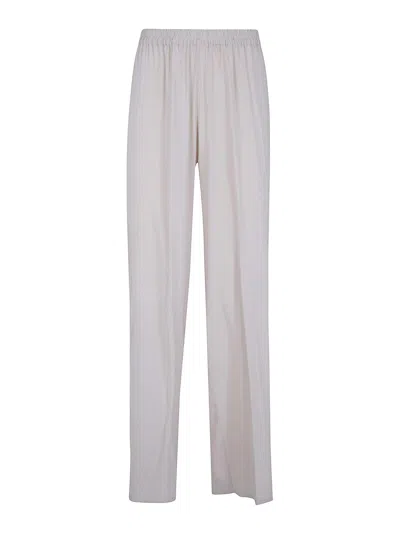 Rosso Puro Long Silk Trousers In Brown