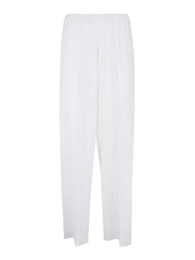 Rosso Puro Long Silk Trousers In Pink