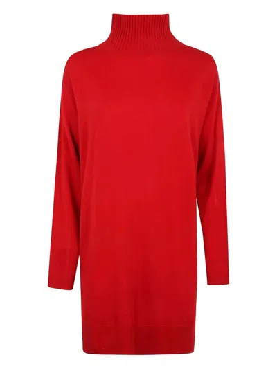 ROSSO PURO LONG SLEEVES TURTLE NECK OVERSIZED SWEATER,RI7577G 097 013 RED