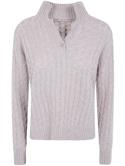 Rosso Puro Long-sleeved Polo Neck Sweater In Black