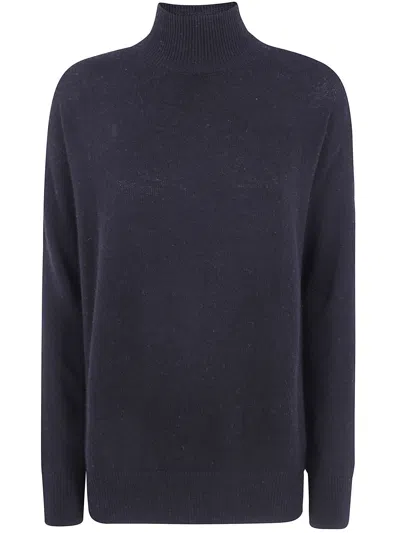 Rosso Puro Long-sleeved Turtleneck Sweater In Blue