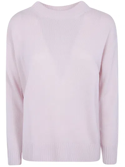 Rosso Puro Sweater Boat Neck "long Sleeved Boat Neckline Over Sweater" In Pink