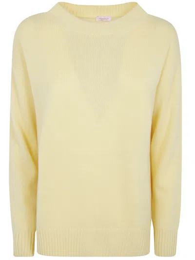 Rosso Puro Sweater Long Sleeved Boat Neckline In Yellow