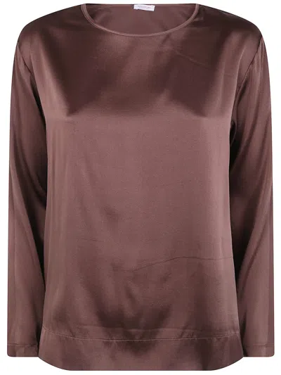 Rosso Puro Sweater Long Sleeved "silk Blouse" In Beige