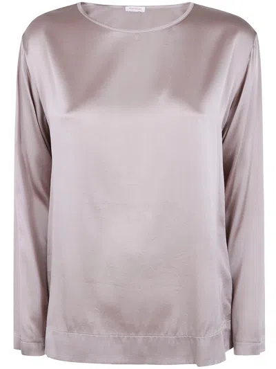 Rosso Puro Sweater Long Sleeved "silk Blouse" In Beige