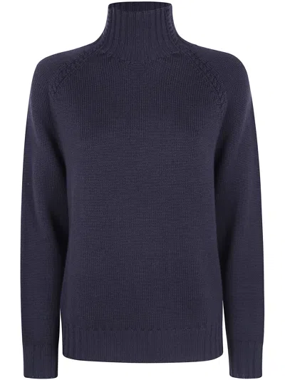 Rosso Puro Sweater Long Sleeved "turtle Neck" In Black
