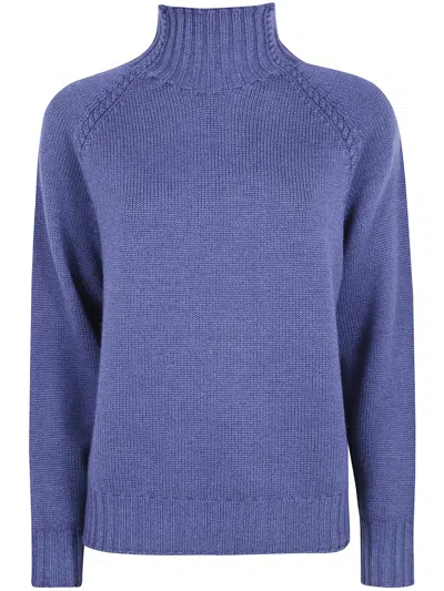 Rosso Puro Sweater Long Sleeved Turtle Neck In Blue