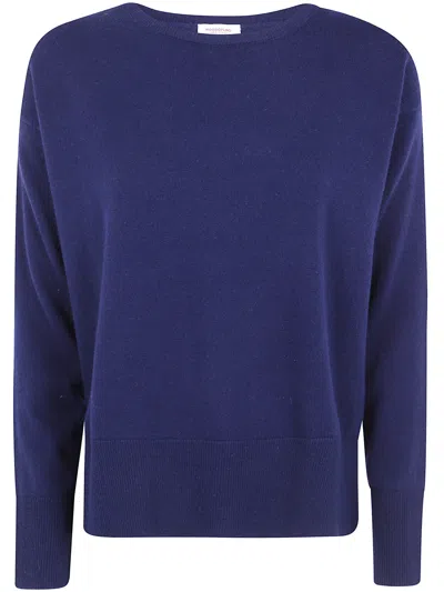 Rosso Puro Sweater Long-sleeved Boat Neckline In Blue