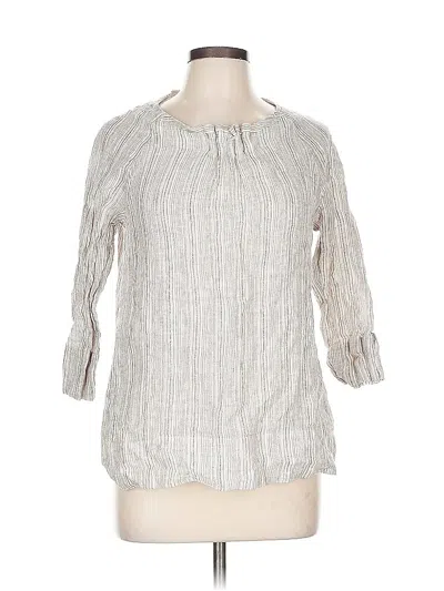 Pre-owned Rosso35 3/4 Sleeve Blouse In Tan