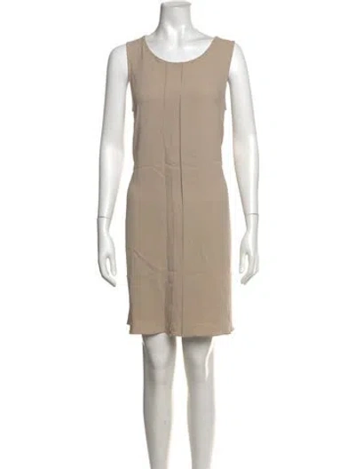 Pre-owned Rosso35 Crew Neck Knee-length Dress In Neutrals