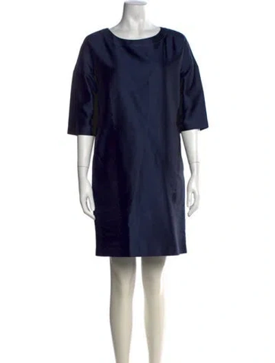 Pre-owned Rosso35 Crew Neck Mini Dress In Blue