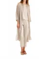 Rosso35 Dust In Laminated Silk Georgette Duster In Taupe In Gray
