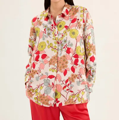Rosso35 Floral Top In Ivory/coral In Multi