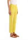 Rosso35 Garment-dyed Flat Elasticated Straight Trousers In Citrus In Yellow