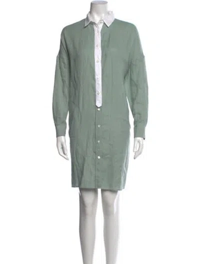 Pre-owned Rosso35 Linen Knee-length Dress In Green