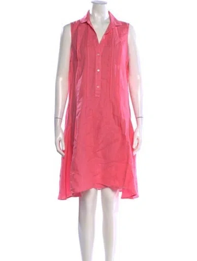Pre-owned Rosso35 Linen Knee-length Dress In Pink