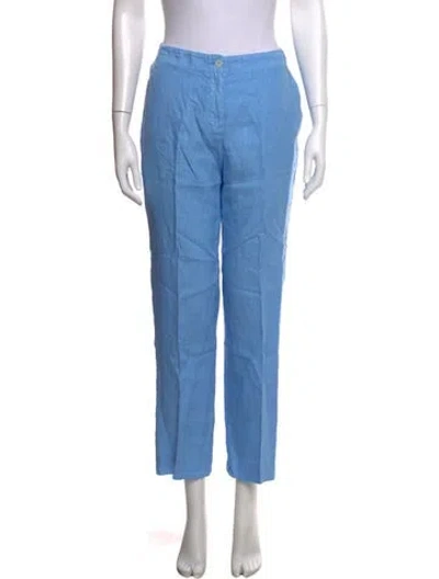 Pre-owned Rosso35 Linen Straight Leg Pants W/ Tags In Blue