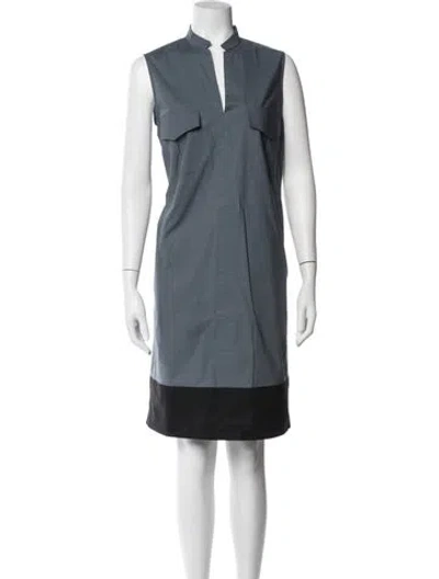 Pre-owned Rosso35 Mock Neck Knee-length Dress In Blue