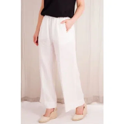 Rosso35 Off White Wide Leg Trousers
