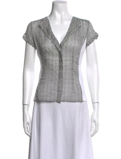 Pre-owned Rosso35 Patterned V-neck Top In Multicolor