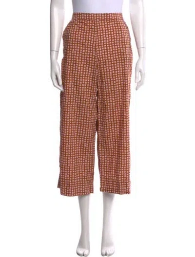 Pre-owned Rosso35 Patterned Wide Leg Pants In Multi