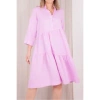 ROSSO35 PINK TIERED SHIRT DRESS