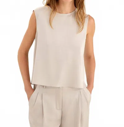 Rosso35 Rosso Roundneck Sleeveless Top In Champagne In White