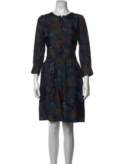 Pre-owned Rosso35 Silk Knee-length Dress In Blue