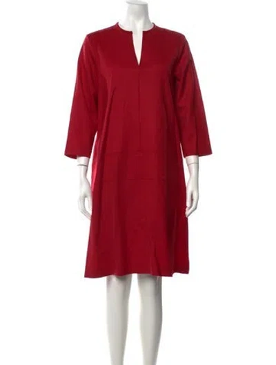 Pre-owned Rosso35 Virgin Wool Knee-length Dress In Red