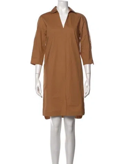 Pre-owned Rosso35 V-neck Knee-length Dress In Neutrals