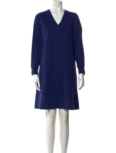 Pre-owned Rosso35 V-neck Knee-length Dress W/ Tags In Blue
