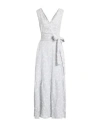 Rosso35 Woman Maxi Dress Light Grey Size 16 Linen In Gray