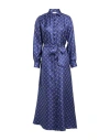 Rosso35 Woman Midi Dress Blue Size 8 Silk In Blue