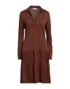 Rosso35 Woman Midi Dress Brown Size 6 Viscose, Wool, Polyamide