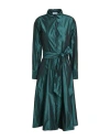 Rosso35 Woman Midi Dress Dark Green Size 2 Polyester In Green