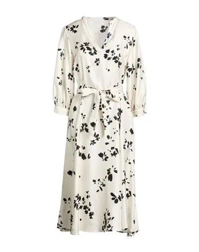Rosso35 Woman Midi Dress Ivory Size 10 Silk In White
