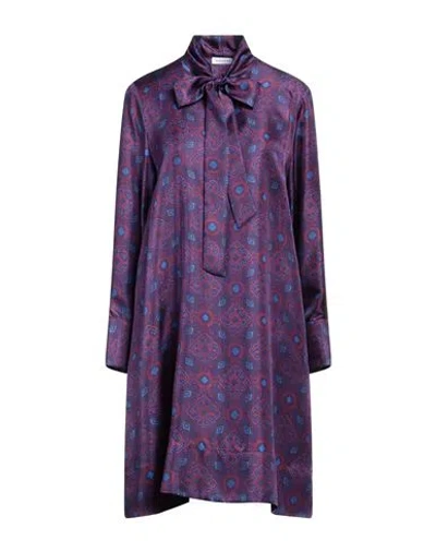 Rosso35 Woman Midi Dress Purple Size 10 Silk