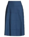 Rosso35 Woman Midi Skirt Navy Size 8 Cotton, Elastane In Blue