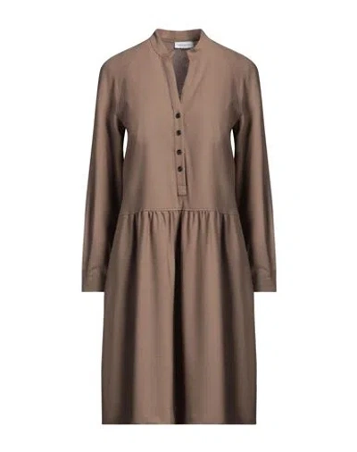 Rosso35 Woman Mini Dress Brown Size 6 Wool, Polyester, Elastane
