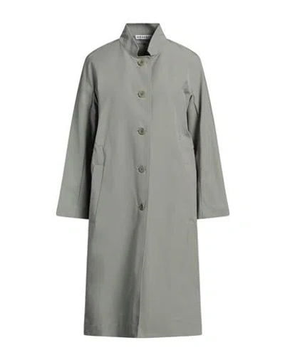 Rosso35 Woman Overcoat & Trench Coat Sage Green Size 4 Cotton, Polyester