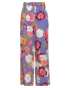 Rosso35 Woman Pants Purple Size 12 Silk