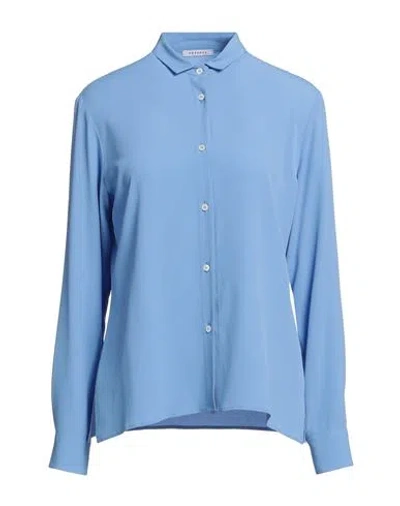 Rosso35 Woman Shirt Light Blue Size 10 Acetate, Silk