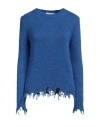 Rosso35 Woman Sweater Blue Size 8 Alpaca Wool, Polyamide, Wool
