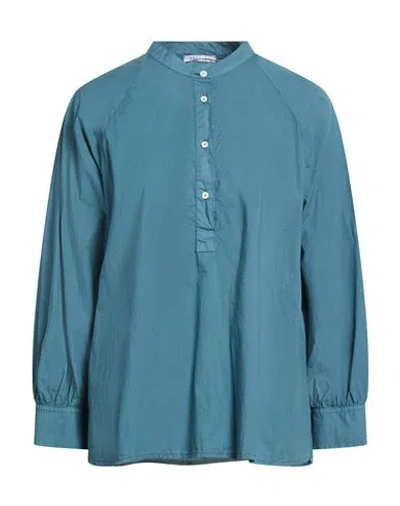 Rosso35 Woman Top Deep Teal Size 10 Cotton In Blue