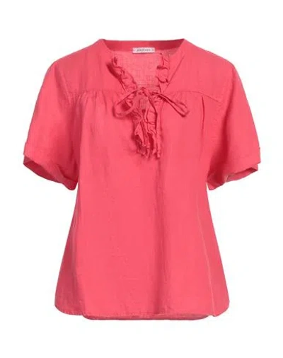 Rosso35 Woman Top Fuchsia Size 4 Linen In Pink