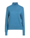 Rosso35 Woman Turtleneck Blue Size 12 Merino Wool In Blue