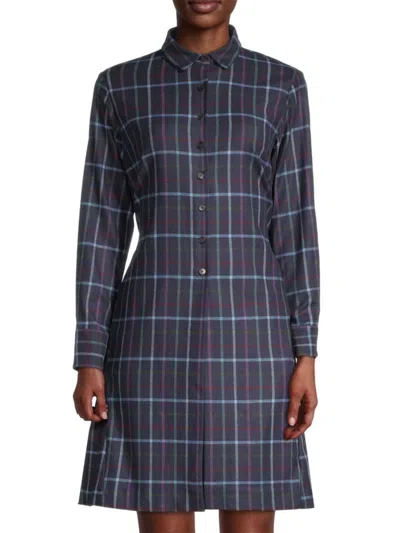 Rosso35 Women's Belted Plaid Wool Blend Shirt Dress In Multi