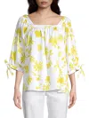 ROSSO35 WOMEN'S BOXY FLORAL BLOUSE