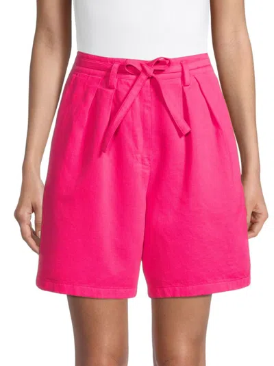 Rosso35 Women's Garment Dyed Pinched Bermuda Shorts In Fuchsia